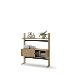 Dzieci Lenart Szafki I Regały Do Biura|Szafki I Regały Do Pokoju Młodzieżowego*Regał niski dwudrzwiowy 2d OLLIE OL-03 dąb olejowany+ czarny