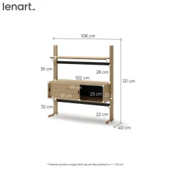 Dzieci Lenart Szafki I Regały Do Biura|Szafki I Regały Do Pokoju Młodzieżowego*Regał niski dwudrzwiowy 2d OLLIE OL-03 dąb olejowany+ czarny