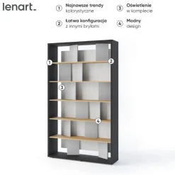 Lenart Szafki I Regały Do Biura|Szafki I Regały Do Pokoju Młodzieżowego*Regał otwarty z oświetleniem LED Fitt FP-01