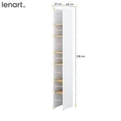 Lenart Tapczany|Nadstawki Do Półkotapczanu*REGAŁ Z PÓŁKAMI BC-24 DO PÓŁKOTAPCZANU DĄB ARTISAN / BIAŁY 27x218 BED CONCEPT