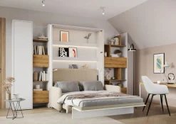 Lenart Tapczany|Nadstawki Do Półkotapczanu*REGAŁ Z PÓŁKAMI BC-24 DO PÓŁKOTAPCZANU DĄB ARTISAN / BIAŁY 27x218 BED CONCEPT