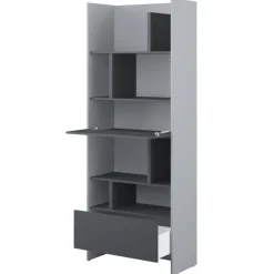 Lenart Tapczany|Nadstawki Do Półkotapczanu*REGAŁ Z SZAFKĄ I PÓŁKAMI BC-22 DO PÓŁKOTAPCZANU GRAFITOWY / SZARY 84x218 BED CONCEPT