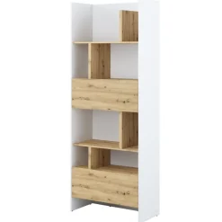 Lenart Tapczany|Nadstawki Do Półkotapczanu*REGAŁ Z SZAFKĄ I PÓŁKAMI BC-22 DO PÓŁKOTAPCZANU DĄB ARTISAN / BIAŁY 84x218 BED CONCEPT
