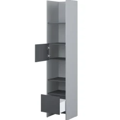 Lenart Tapczany|Nadstawki Do Półkotapczanu*REGAŁ Z SZAFKĄ I PÓŁKAMI BC-23 DO PÓŁKOTAPCZANU GRAFITOWY / SZARY 44x218 BED CONCEPT