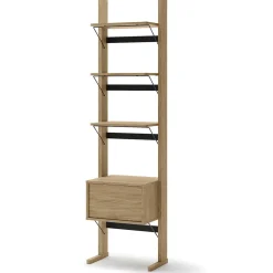 Lenart Komody Do Biura|Komody Do Przedpokoju*Regał z szufladą 1s OLLIE OL-02 dąb olejowany+ czarny