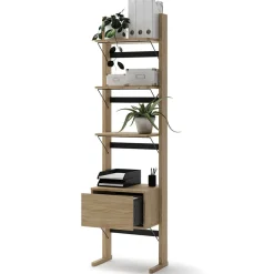 Lenart Komody Do Biura|Komody Do Przedpokoju*Regał z szufladą 1s OLLIE OL-02 dąb olejowany+ czarny