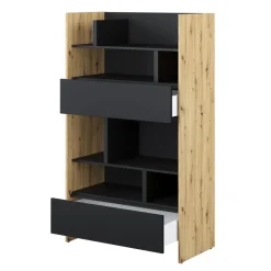 Lenart Tapczany|Nadstawki Do Półkotapczanu*REGAŁ Z SZUFLADAMI BC-27 DO PÓŁKOTAPCZANU CZARNY / DĄB ARTISAN 92x158 BED CONCEPT