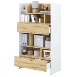 Lenart Tapczany|Nadstawki Do Półkotapczanu*REGAŁ Z SZUFLADAMI BC-27 DO PÓŁKOTAPCZANU DĄB ARTISAN / BIAŁY 92x158 BED CONCEPT