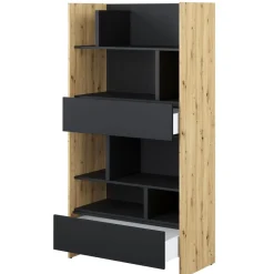 Lenart Tapczany|Nadstawki Do Półkotapczanu*REGAŁ Z SZUFLADAMI BC-28 DO PÓŁKOTAPCZANU CZARNY / DĄB ARTISAN 92x178 BED CONCEPT