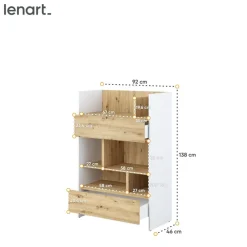 Lenart Tapczany|Nadstawki Do Półkotapczanu*REGAŁ Z SZUFLADAMI BC-26 DO PÓŁKOTAPCZANU DĄB ARTISAN / BIAŁY 92x138 BED CONCEPT