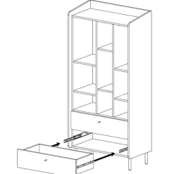 Meblar Szafki I Regały Do Pokoju Młodzieżowego|Regały Do Pokoju Młodzieżowego*Regał z szufladami do pokoju Alessio AE6 beż piaskowy