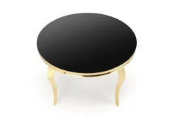 Halmar Stoły*REGINALD_2 stół okrągły blat - szkło czarny, nogi - złoty (2p=1szt)1 sztuka