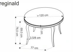 Halmar Stoły*REGINALD_2 stół okrągły blat - szkło czarny, nogi - złoty (2p=1szt)1 sztuka