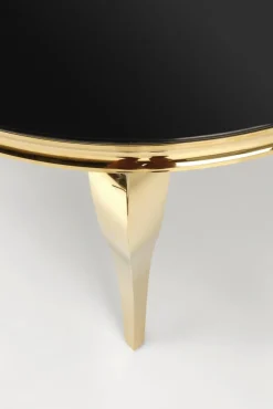 Halmar Stoły*REGINALD_2 stół okrągły blat - szkło czarny, nogi - złoty (2p=1szt)1 sztuka