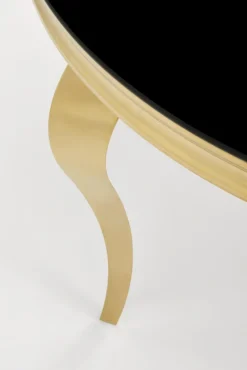 Halmar Stoły*REGINALD_2 stół okrągły blat - szkło czarny, nogi - złoty (2p=1szt)1 sztuka