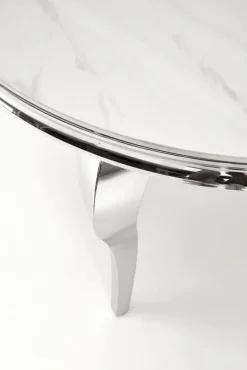 Halmar Stoły*REGINALD stół okrągły blat - biały marmur, nogi - srebrny (2p=1szt)1 sztuka