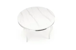 Halmar Stoły*REGINALD stół okrągły blat - biały marmur, nogi - srebrny (2p=1szt)1 sztuka