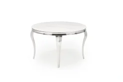 Halmar Stoły*REGINALD stół okrągły blat - biały marmur, nogi - srebrny (2p=1szt)1 sztuka