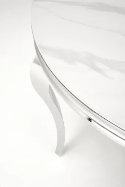 Halmar Stoły*REGINALD stół okrągły blat - biały marmur, nogi - srebrny (2p=1szt)1 sztuka