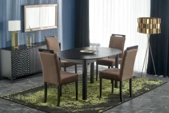 Halmar Stoły*RINGO stół kolor blat czarny, nogi - czarny (102-142x102x76 cm) (2p=1szt)1 sztuka