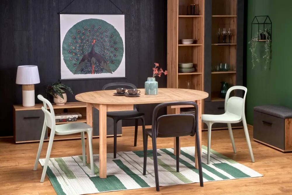 Halmar Stoły*RINGO stół kolor blat dąb craft, nogi - dąb craft (102-142x102x76 cm) (2p=1szt)1 sztuka