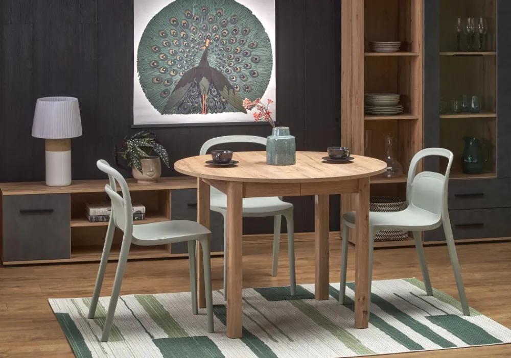 Halmar Stoły*RINGO stół kolor blat dąb craft, nogi - dąb craft (102-142x102x76 cm) (2p=1szt)1 sztuka