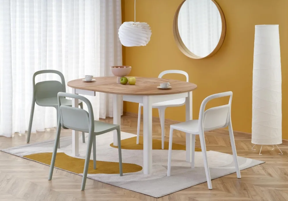 Halmar Stoły*RINGO stół kolor blat dąb craft, nogi - biały (102-142x102x76 cm) (2p=1szt)1 sztuka