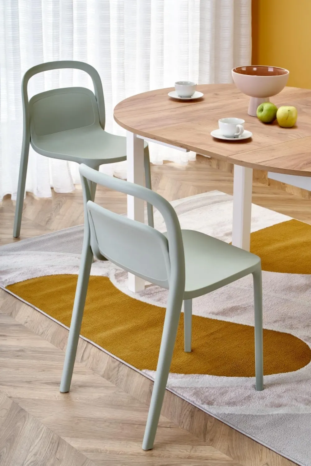 Halmar Stoły*RINGO stół kolor blat dąb craft, nogi - biały (102-142x102x76 cm) (2p=1szt)1 sztuka