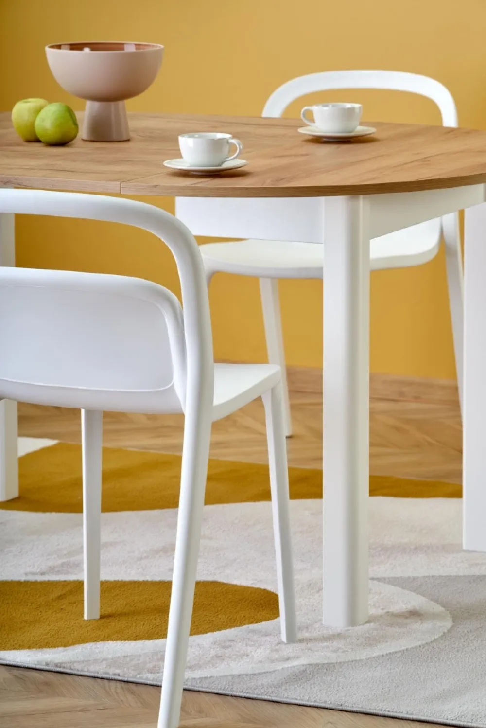 Halmar Stoły*RINGO stół kolor blat dąb craft, nogi - biały (102-142x102x76 cm) (2p=1szt)1 sztuka