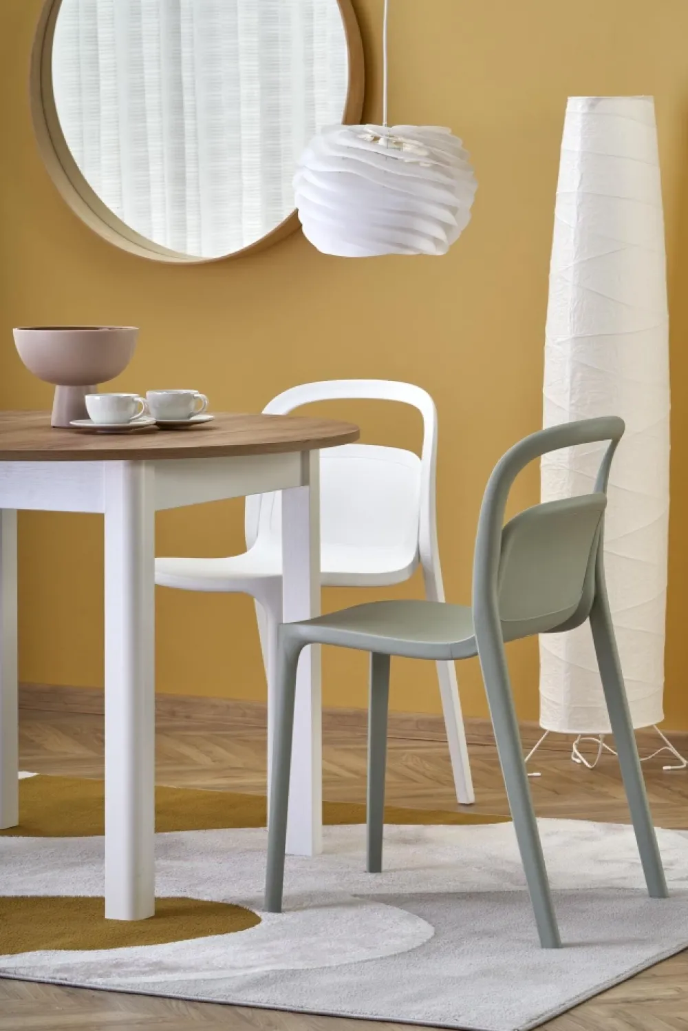 Halmar Stoły*RINGO stół kolor blat dąb craft, nogi - biały (102-142x102x76 cm) (2p=1szt)1 sztuka