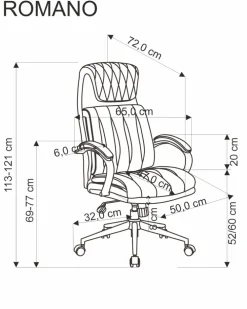 Halmar Fotele*ROMANO fotel gabinetowy czarny (1p=1szt)1 sztuka