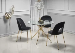 Halmar Stoły*RONDO stół, blat - bezbarwny, nogi - złoty (2p=1szt)1 sztuka