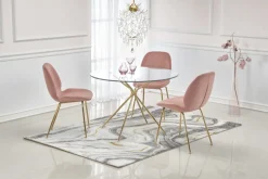 Halmar Stoły*RONDO stół, blat - bezbarwny, nogi - złoty (2p=1szt)1 sztuka