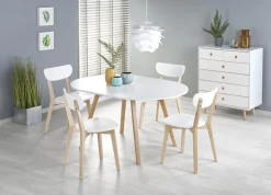 Halmar Stoły*RUBEN stół kolor blat - biały, nogi - dąb miodowy (102-142x102x75 cm) (2p=1szt)1 sztuka