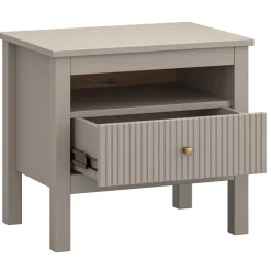 Mebelbos Szafki Nocne Do Sypialni|Szafki Nocne*Ryflowana szafka nocna z szufladą kolor taupe KLEO KL-09