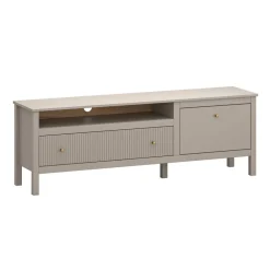 Mebelbos Szafki Rtv Do Salonu|Szafki Rtv*Ryflowana szafka RTV z szufladą i szafką kolor taupe KLEO KL-10