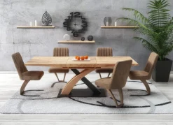 Halmar Stoły*SANDOR 3 stół rozkładany, blat - dąb złoty, nogi - dąb złoty / czarny (3p=1szt)1 sztuka