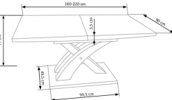 Halmar Stoły*SANDOR 3 stół rozkładany, blat - dąb złoty, nogi - dąb złoty / czarny (3p=1szt)1 sztuka