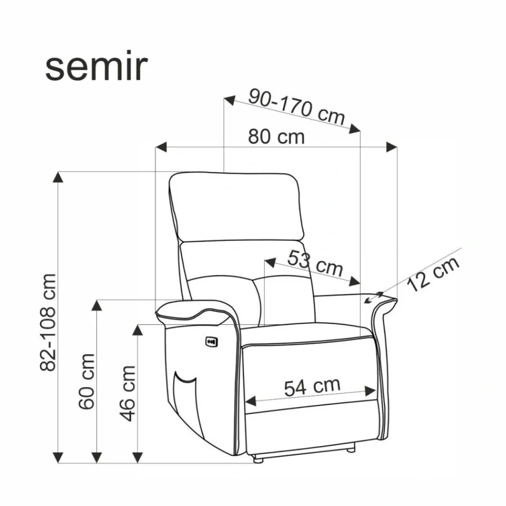Halmar Fotele*SEMIR 2 fotel wypoczynkowy popielaty (2p=1szt)1 sztuka