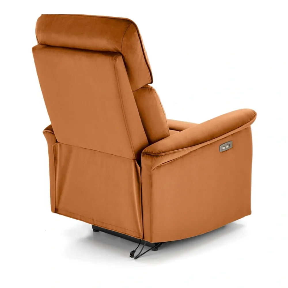 Halmar Fotele*SEMIR fotel z funkcja elektrycznego rozkładania / gniazdo USB, cynamonowy (2p=1szt)1 sztuka