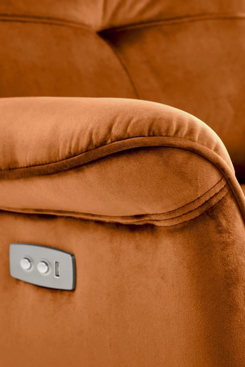 Halmar Fotele*SEMIR fotel z funkcja elektrycznego rozkładania / gniazdo USB, cynamonowy (2p=1szt)1 sztuka