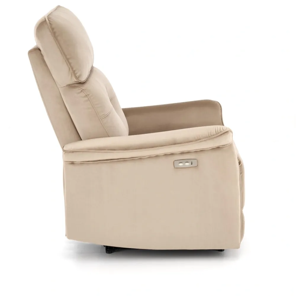 Halmar Fotele*SEMIR fotel z funkcja elektrycznego rozkładania / gniazdo USB, beżowy (2p=1szt)1 sztuka