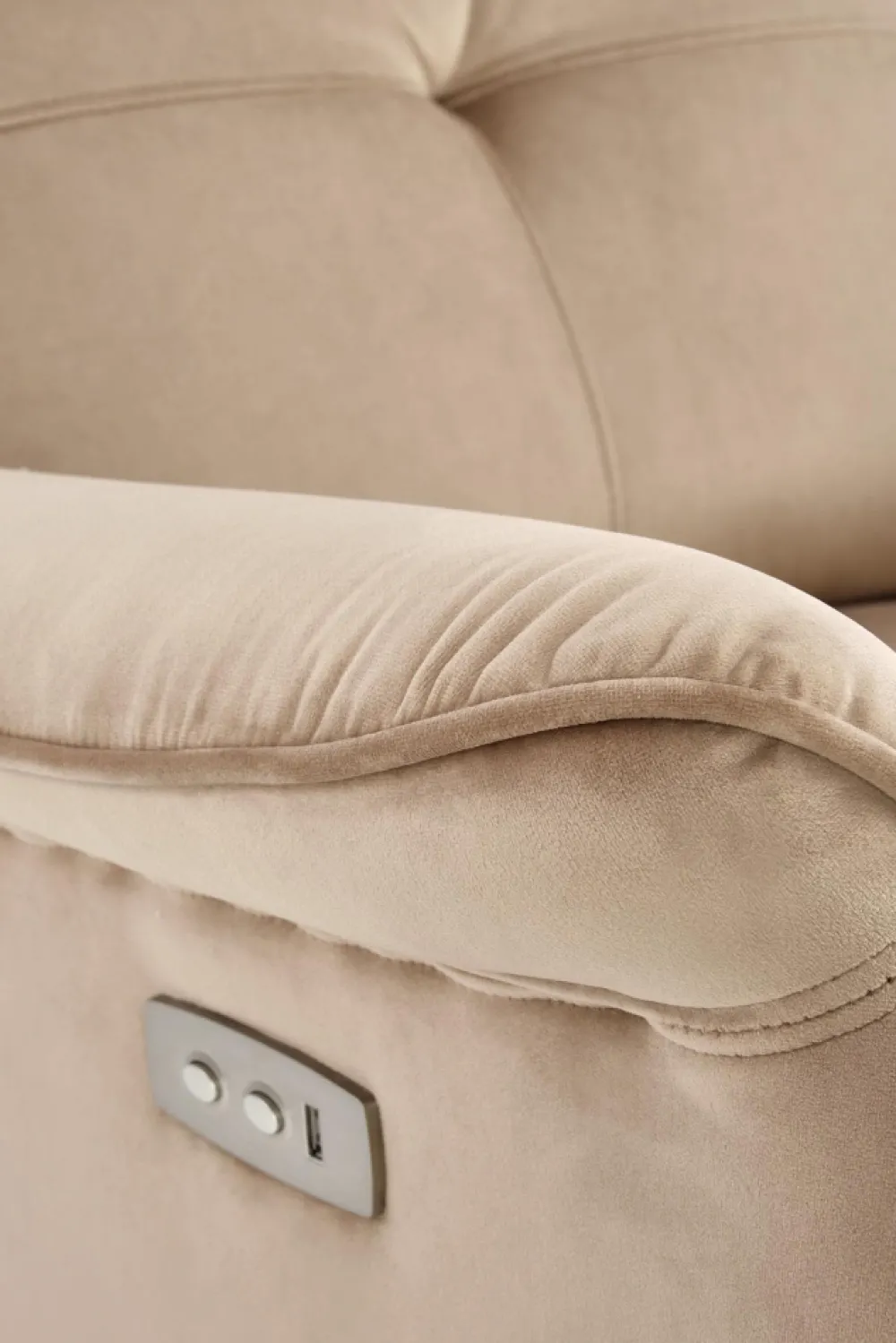 Halmar Fotele*SEMIR fotel z funkcja elektrycznego rozkładania / gniazdo USB, beżowy (2p=1szt)1 sztuka