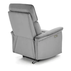 Halmar Fotele*SEMIR fotel z funkcja elektrycznego rozkładania / gniazdo USB, popielaty (2p=1szt)1 sztuka