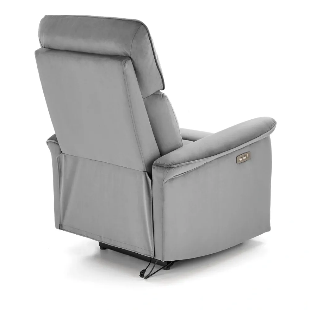 Halmar Fotele*SEMIR fotel z funkcja elektrycznego rozkładania / gniazdo USB, popielaty (2p=1szt)1 sztuka