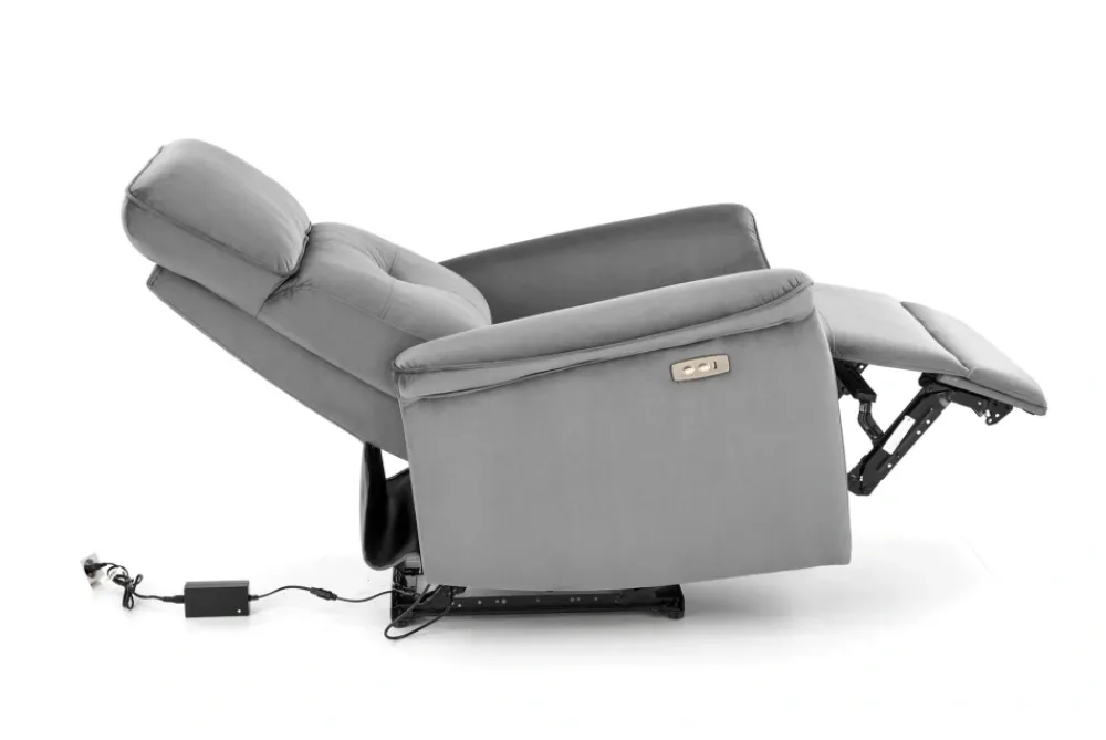 Halmar Fotele*SEMIR fotel z funkcja elektrycznego rozkładania / gniazdo USB, popielaty (2p=1szt)1 sztuka