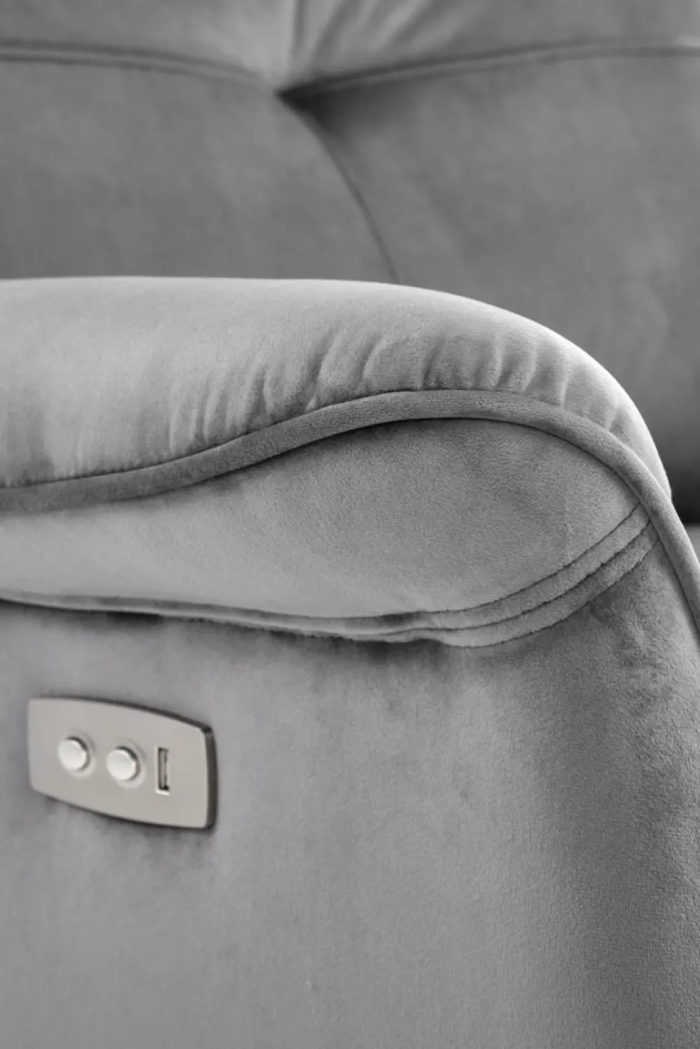 Halmar Fotele*SEMIR fotel z funkcja elektrycznego rozkładania / gniazdo USB, popielaty (2p=1szt)1 sztuka