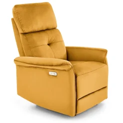 Halmar Fotele*SEMIR fotel z funkcja elektrycznego rozkładania / gniazdo USB, musztardowy (2p=1szt)1 sztuka