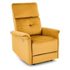 Halmar Fotele*SEMIR fotel z funkcja elektrycznego rozkładania / gniazdo USB, musztardowy (2p=1szt)1 sztuka