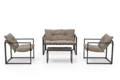 Halmar Meble Ogrodowe*SHARK zestaw ogrodowy ( sofa + fotel 2x + ława ), ciemny brąz / cappuccino (1p=1szt)1 sztuka